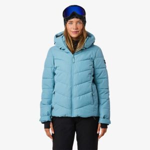 Kurtka narciarska damska Swedemount Cervinia Puffer Ski Jacket wodoodporna. Zielone kurtki sportowe SWEDEMOUNT, bez wzorów, bez kaptura, narciarskie. Za 372,00 zł.