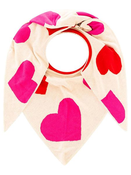 Zwillingsherz Chusta trójkątna "Hearts" w kolorze kremowym - 190 x 95 cm rozmiar: onesize. Brązowe apaszki i chusty Zwillingsherz, bez wzorów, z materiału. Za 154,95 zł.