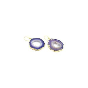 Earrings Agat Druza Plastry Fioletowe złoto. Kolczyki marki Brazi druse jewelry. Za 170,00 zł.