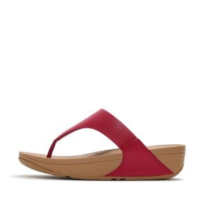 Klapki między palcami damskie FitFlop Lulu. Czerwone klapki FIT FLOP, bez wzorów, bez obcasa. Za 491,50 zł.