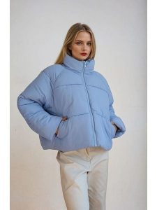 Monki Kurtka zimowa w kolorze błękitnym rozmiar: XL. Niebieskie kurtki Monki, na zimę, xl, bez wzorów, z puchu, bez kaptura. Za 96,83 zł.