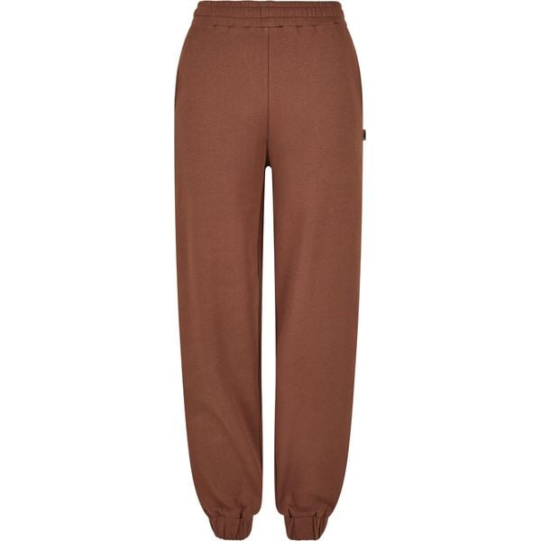 Damskie spodnie dresowe z wysokim stanem Urban Classics. Brązowe spodnie dresowe Urban Classics, bez wzorów, z dresówki. Za 218,50 zł.