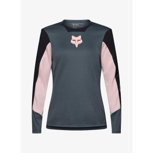 Bluza rowerowa damska Fox Defend LS Jersey Creation. Niebieskie bluzy FOX, bez wzorów, z jersey, bez kaptura. Za 313,49 zł.