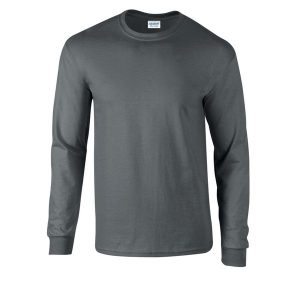 Ultra Bawełniana Koszulka Z Długim Rękawem Unisex Dla Dorosłych. Brązowe bluzki GILDAN, xl, bez wzorów, z bawełny, sportowe, bez kołnierzyka, bez ramiączek. Za 77,99 zł.