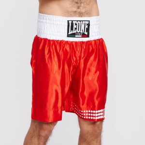 Spodenki bokserskie LEONE 1947 Boxing. Czerwone szorty LEONE 1947, bez wzorów, sportowe. Za 149,99 zł.