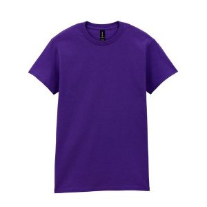 Ultra Bawełniana Koszulka Unisex Dla Dorosłych. Fioletowe bluzki GILDAN, xl, bez wzorów, z bawełny, sportowe, bez kołnierzyka, bez ramiączek. Za 60,99 zł.