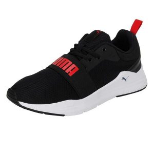 Przewodowe Buty Do Biegania Dla Dorosłych Unisex. Czarne buty trekkingowe Puma, bez zapięcia. Za 285,99 zł.