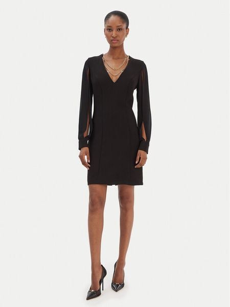 Rinascimento Sukienka koktajlowa CFC0126535003 Czarny Slim Fit. Czarne kombinezony Rinascimento, s, bez wzorów, z syntetyku, wizytowe, bez kołnierzyka, bez ramiączek. Za 459,99 zł.