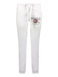 Geographical Norway Spodnie dresowe "Mirly" w kolorze białym rozmiar: XL. Białe spodnie dresowe Geographical Norway, xl, bez wzorów, z bawełny. Za 92,86 zł.