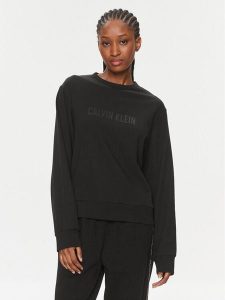 Calvin Klein Bluza 000QS7154E Czarny Regular Fit. Czarne bluzy Calvin Klein, m, bez wzorów, z bawełny, bez kaptura. Za 239,99 zł.