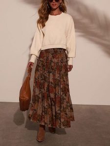 Milan Kiss Spódnica w kolorze brązowym rozmiar: M. Brązowe spódnice Milan Kiss, m, bez wzorów, maxi. Za 183,15 zł.