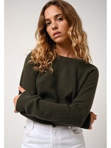 AUTHENTIC CASHMERE Kaszmirowy sweter "Etret" w kolorze khaki rozmiar: XXL. Brązowe swetry oversize AUTHENTIC CASHMERE, xxl, bez wzorów, z kaszmiru, bez ramiączek. Za 347,99 zł.