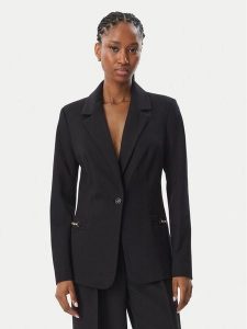 Guess Marynarka W6BN08 K6806 Czarny Slim Fit. Czarne marynarki i żakiety Guess, xxl, z aplikacjami, z syntetyku. Za 522,99 zł.