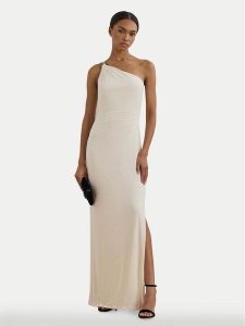 LAUREN RALPH LAUREN Sukienka wieczorowa 253751483020 Écru Slim Fit. Sukienki Lauren Ralph Lauren, bez wzorów, z syntetyku, wizytowe, bez kołnierzyka, bez ramiączek. Za 659,99 zł.