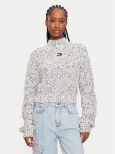 Tommy Jeans Sweter DW0DW18673 Kolorowy Regular Fit. Swetry klasyczne Tommy Jeans, xl, z jeansu, bez kołnierzyka. Za 449,99 zł.
