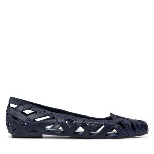 Baleriny Melissa. Niebieskie balerinki Melissa, bez wzorów, bez obcasa, bez zapięcia. Za 229,99 zł.
