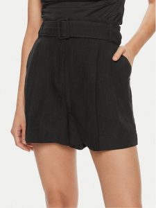 Marella Szorty materiałowe Panama 2413141012 Czarny Regular Fit. Czarne szorty Marella, bez wzorów, ze lnu. Za 349,99 zł.