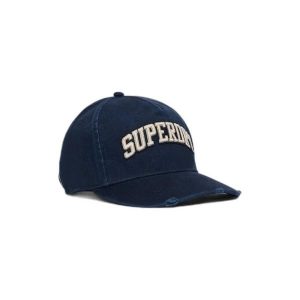 Damska czapka typu trucker Superdry Varsity Logo. Niebieskie czapki Superdry, bez wzorów, sportowe. Za 148,35 zł.