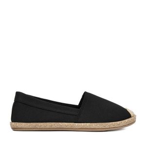 Espadryle JENNY. Czarne espadryle Jenny, bez wzorów, bez obcasa. Za 69,99 zł.