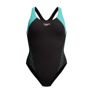 Strój kąpielowy damski Speedo HyperBoom Racerback. Czarne stroje jednoczęściowe Speedo, bez wzorów. Za 217,85 zł.