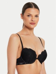 Guess Biustonosz push-up O4YC01 PZ01C Czarny. Czarne biustonosze Guess, z aplikacjami, z syntetyku. Za 129,99 zł.