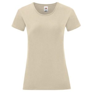 Koszulka Damska Z Bawełny Czesanej Iconic. Brązowe bluzki FRUIT OF THE LOOM, bez wzorów, z bawełny, sportowe, bez kołnierzyka, bez ramiączek. Za 31,99 zł.