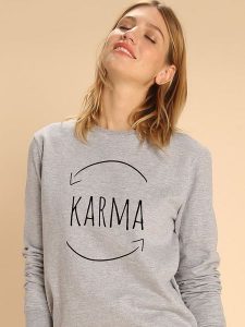 WOOOP Bluza "Karma" w kolorze szarym rozmiar: M. Szare bluzy Wooop, m, bez wzorów, z bawełny, bez kaptura. Za 108,99 zł.