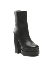 Jenny Fairy Botki HY1595-B2 Czarny. Czarne botki Jenny Fairy, bez wzorów, ze skóry, bez obcasa, na słupku, bez zapięcia. Za 249,99 zł.