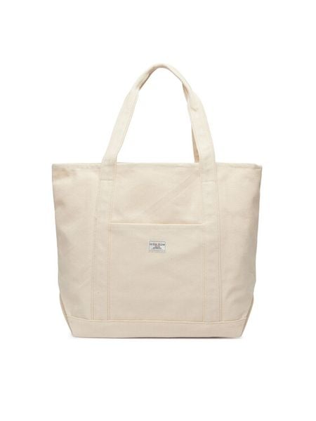 Guess Jeans Torebka M6GZ24 WHFZ1 Beżowy. Brązowe shopper bag Guess Jeans, z aplikacjami, z jeansu, bez dodatków. Za 329,99 zł.