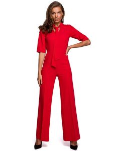 Stylove Kombinezon w kolorze czerwonym rozmiar: S. Czerwone kombinezony Stylove, s, bez wzorów, bez kołnierzyka, bez ramiączek. Za 223,99 zł.