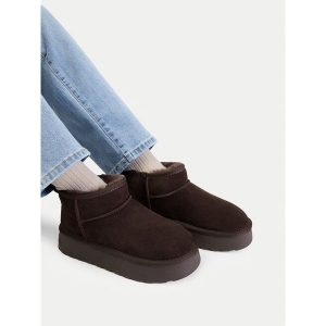 Śniegowce Badura. Brązowe buty zimowe Badura, bez obcasa, bez zapięcia. Za 229,99 zł.