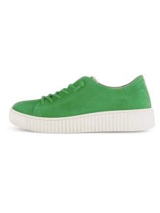 Gabor Skórzane sneakersy w kolorze zielonym rozmiar: 38,5. Zielone trampki Gabor, bez wzorów, ze skóry, bez zapięcia. Za 197,63 zł.