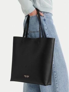 Nine West Torebka CEO-Elarx-LDA8545 Czarny. Czarne shopper bag Nine West, bez wzorów, z materiału, bez dodatków. Za 199,99 zł.