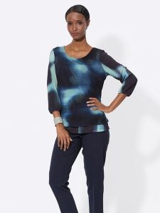 WITT WEIDEN Bluzka w kolorze granatowym rozmiar: 44. Niebieskie bluzki WITT WEIDEN, bez wzorów, bez kołnierzyka, bez ramiączek. Za 43,99 zł.