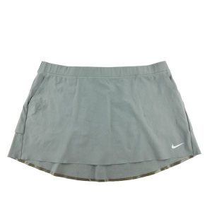 Second life - Szarawe mini spódnice golfowe dla kobiet Nike - Jak nowy. Brązowe spódnice Nike, bez wzorów, sportowe, mini. Za 84,56 zł.