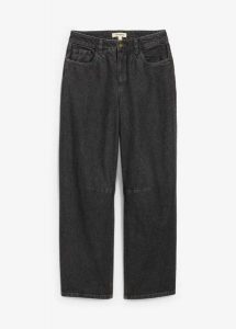 Jeansy typu barrel, mid waist. Niebieskie jeansy bonprix, bez wzorów, z jeansu. Za 154,99 zł.