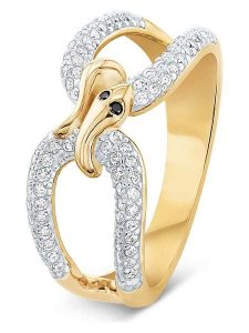 DI GIORGIO Pozłacany pierścionek z cyrkoniami rozmiar: 50. Żółte pierścionki DI GIORGIO, z cyrkonią, pozłacane. Za 150,45 zł.