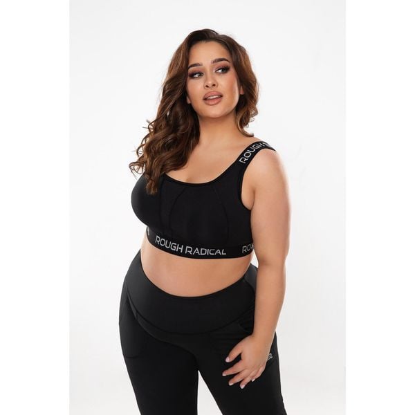 Stanik fitness cardio Rough Radical Sports Bra Sporting plus size. Czarne biustonosze ROUGH RADICAL, bez wzorów. Za 129,90 zł.