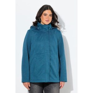Damskie Kurtka softshell HYPRAR wodoodporna kaptur. Niebieskie kurtki Ulla Popken, plus size, bez wzorów, z materiału, bez kaptura. Za 479,99 zł.