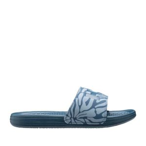 Klapki damskie Helly Hansen. Niebieskie klapki Helly Hansen, z aplikacjami, z materiału, bez obcasa. Za 196,00 zł.