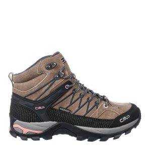 Rigel Mid Wmn Trekking Shoe Wp. Brązowe buty sportowe CMP, bez wzorów, z materiału, bez zapięcia, trekkingowe. Za 399,99 zł.