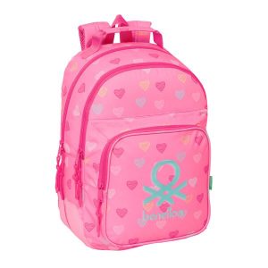 Plecak szkolny BENETTON Heart Różowy. Czerwone plecaki Benetton. Za 247,40 zł.