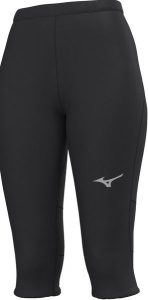 Damskie legginsy 3/4 Mizuno MZNRB. Czarne legginsy Mizuno, bez wzorów, z materiału, z podwyższonym stanem. Za 214,25 zł.