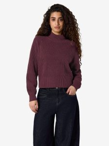 Noisy may Sweter "Dara" w kolorze bordowym rozmiar: XL. Czerwone swetry oversize Noisy may, xl, bez wzorów, z bawełny, bez ramiączek. Za 109,95 zł.