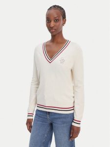 Liu Jo Sport Sweter TA6068 MS49I Biały Regular Fit. Białe swetry klasyczne Liu Jo Sport, l, z wiskozy, bez kołnierzyka. Za 429,99 zł.