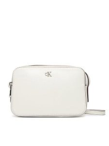 Calvin Klein Torebka Ck Camera Bag LV04F3173G Biały. Białe listonoszki Calvin Klein, bez wzorów, ze skóry, bez dodatków. Za 279,99 zł.