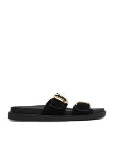 Beverly Hills Polo Club Klapki EO-WI16-SERDINIA-02 Czarny. Czarne klapki Beverly Hills Polo Club, bez wzorów, ze skóry, bez obcasa. Za 249,99 zł.