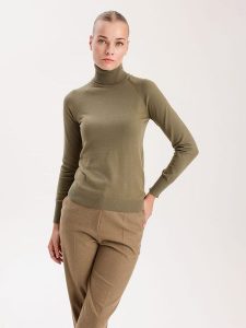 BGN Golf w kolorze khaki rozmiar: 36. Brązowe golfy BGN, bez wzorów. Za 92,64 zł.