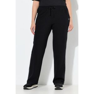 Damskie Spodnie do jogging ottoman szerokie nogawki odblaski elastyczny pas. Czarne rajstopy i pończochy Ulla Popken, plus size, bez wzorów, z bawełny. W wyprzedaży za 191,99 zł.