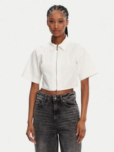 HUGO Koszula Evianne 50531546 Biały Regular Fit. Białe koszule Hugo, bez wzorów, z bawełny, bez kołnierzyka, bez ramiączek. Za 279,99 zł.